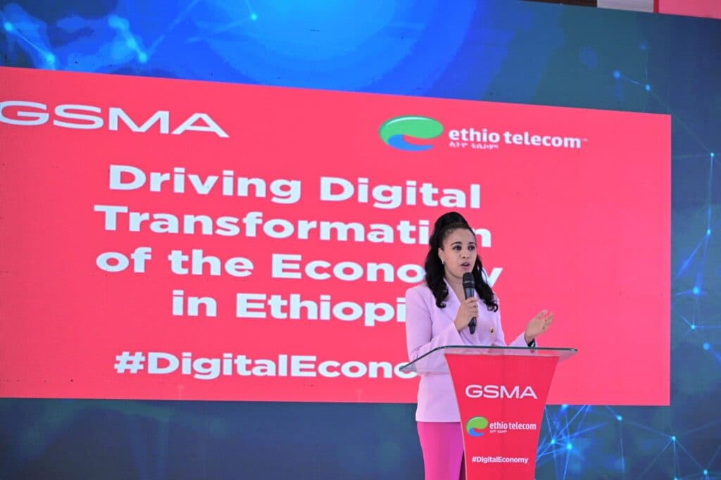 Firehiwot Tamiru, CEO of Ethiotelecom at the release of the GSMA report